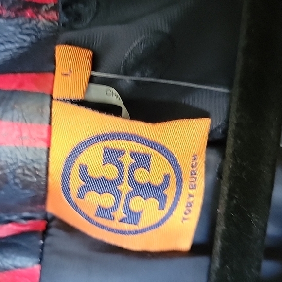 Tory Burch RARE allover painted plaid NWT Buttery Leather Crop jacket large - Picture 16 of 16